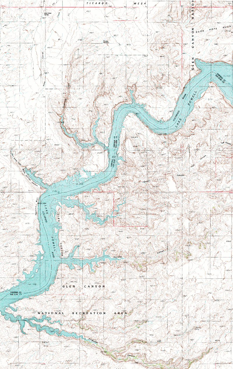 Knowles Canyon Topo Map