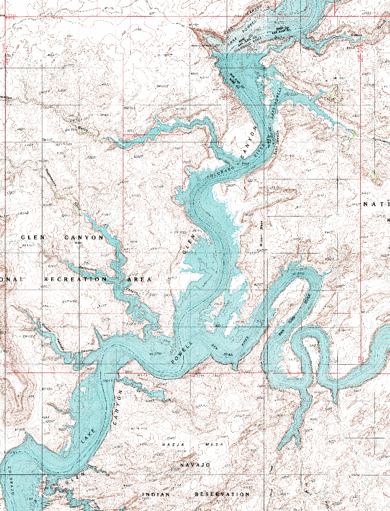 Reflection Canyon Topo Map